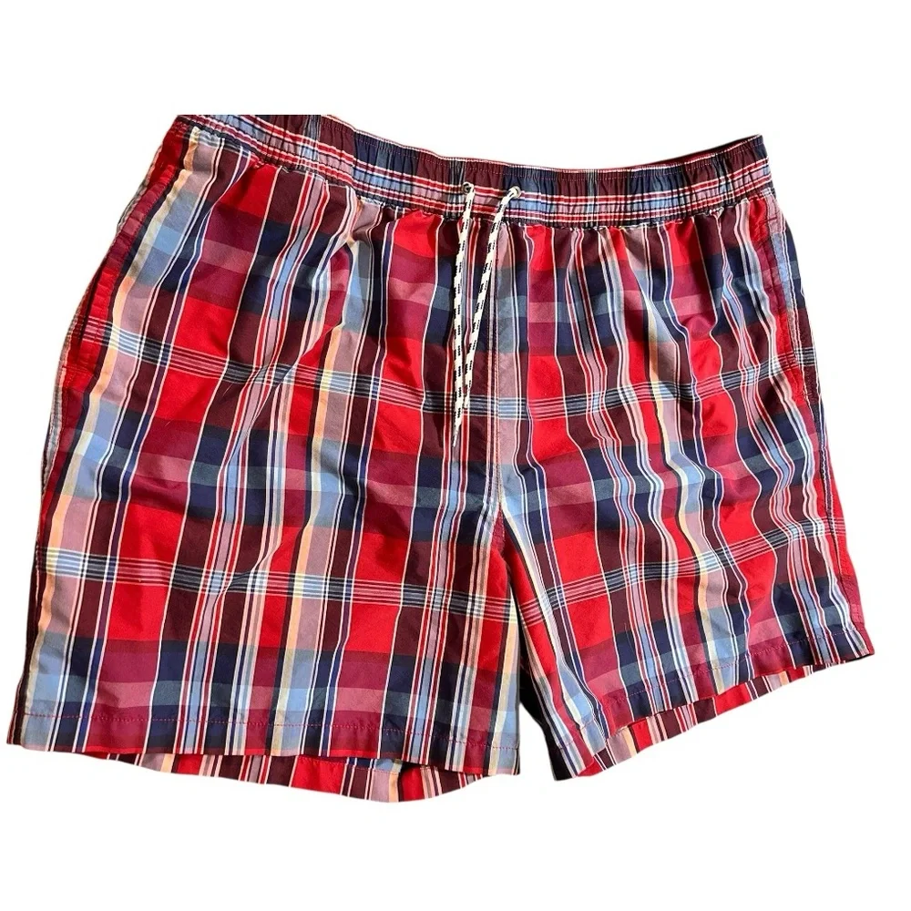 Brooks Brothers Plaid Swim Trunks with Liner XL. Pockets